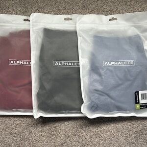 Alphalete Activewear Trio - Burgundy, Charcoal, Slate